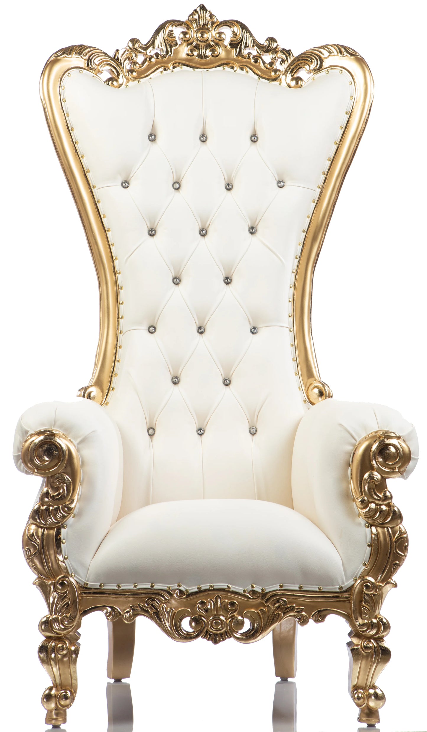 Throne Chair - Gold & White Rental