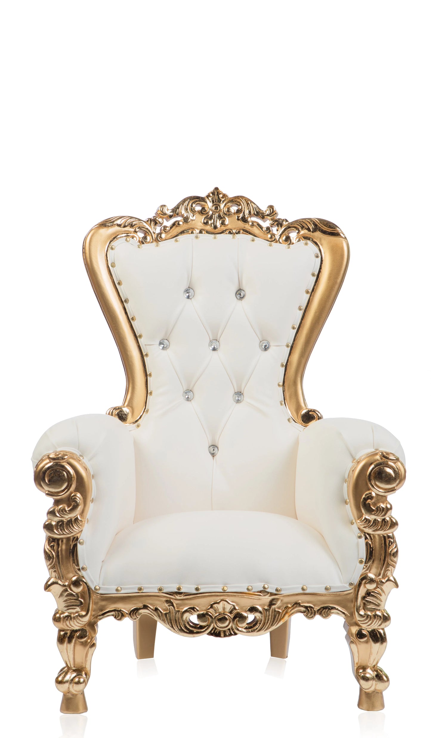 Kids Throne Chair - Gold and White Rental